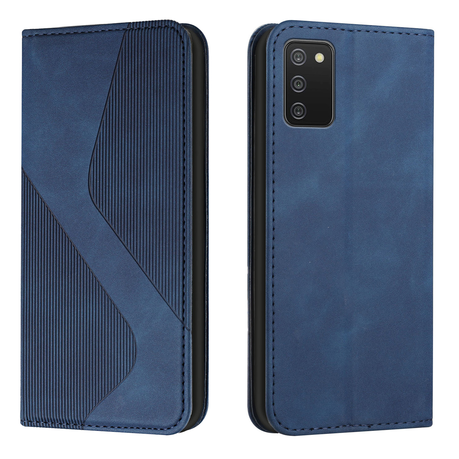 

Business Style S-shaped Texture Full Leather Protective Phone Case with Stand for Samsung Galaxy A03s (166.5 x 75.98 x 9.14mm) - Blue, Samsung Galaxy A03s (166.5 x 75.98 x 9.14mm)