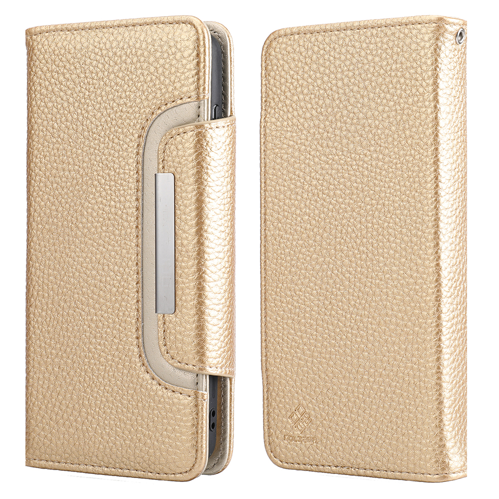 

Litchi Texture Detachable 2-in-1 Leather Wallet Phone Protection Case Combined with TPU Shell by Magnet Absorption for Samsung Galaxy S21 FE/S21 Fan Edition - Gold, Galaxy S21 FE 5G