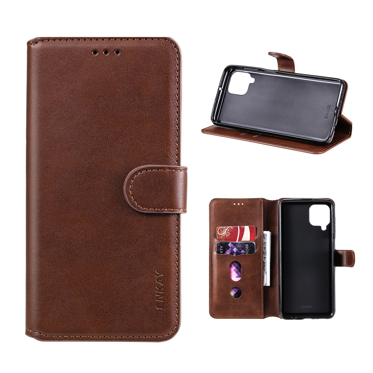 

Enkay Hat Prince Leather + Tpu Case Swellet at Over Mobile Phone Для Samsung Galaxy F62/M62 - Коричневый, Galaxy M62