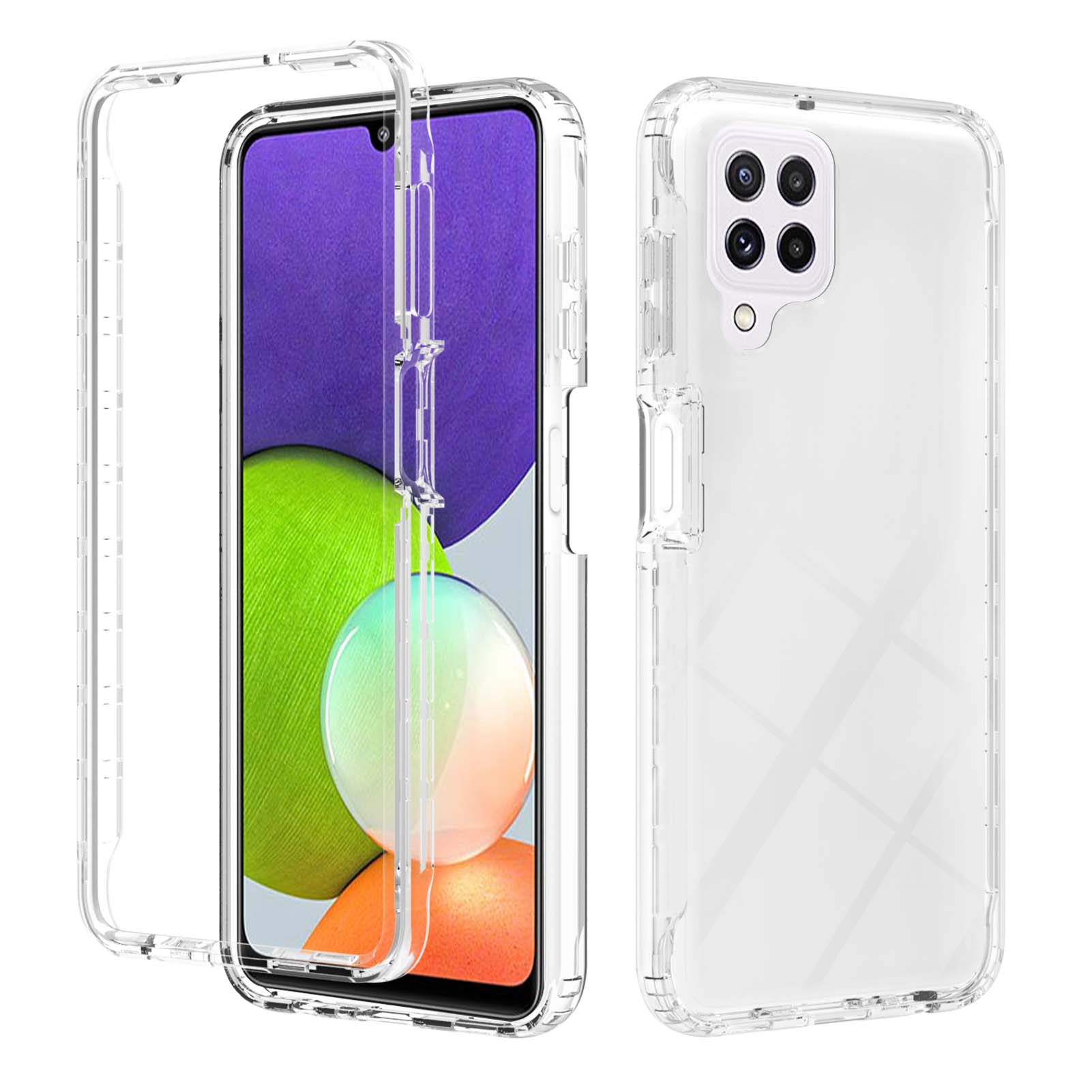 

Gradient Color Transparent Shockproof 2 in 1 Hybrid Hard PC Soft TPU Protective Back Case Cover for Samsung Galaxy A22 4G (EU Version) - Transparent, Galaxy A22 4G (EU Version)