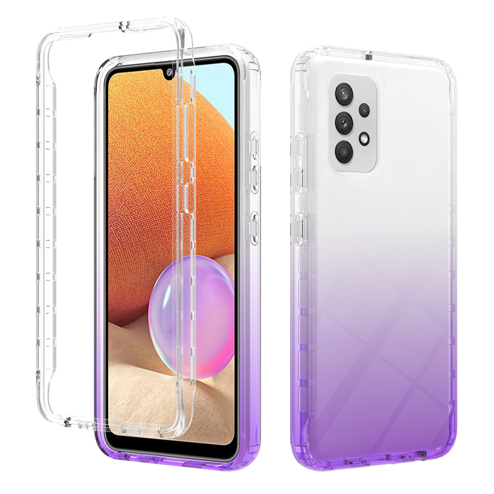 

Hard PC Bumper + TPU Back Cover Gradient Color Hybrid Phone Case Cover for Samsung Galaxy A32 4G (EU Version) - Gradient Purple, Galaxy A32 4G (EU Version)