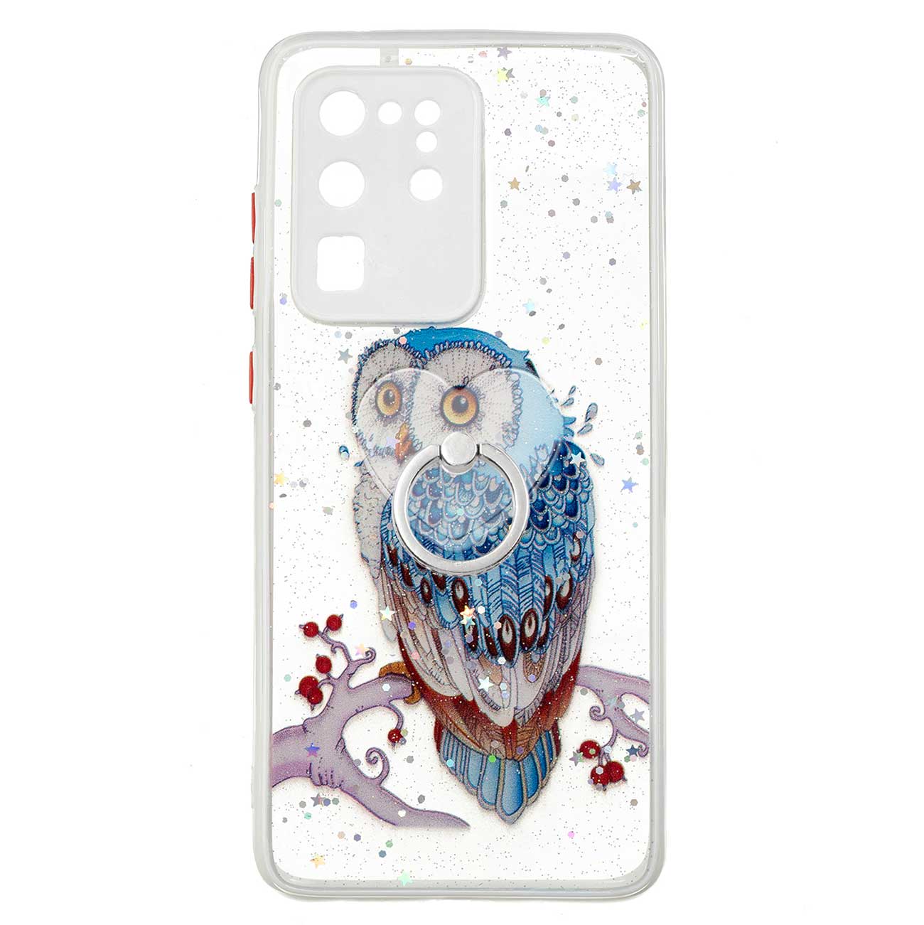 

Кольцо Кик -стенд с Трудом TPU + PC Cover Epoxy Pattern Printing Точный Корпус Выреза Для Samsung Galaxy S20 Ultra - Сова, Galaxy S20 Ultra