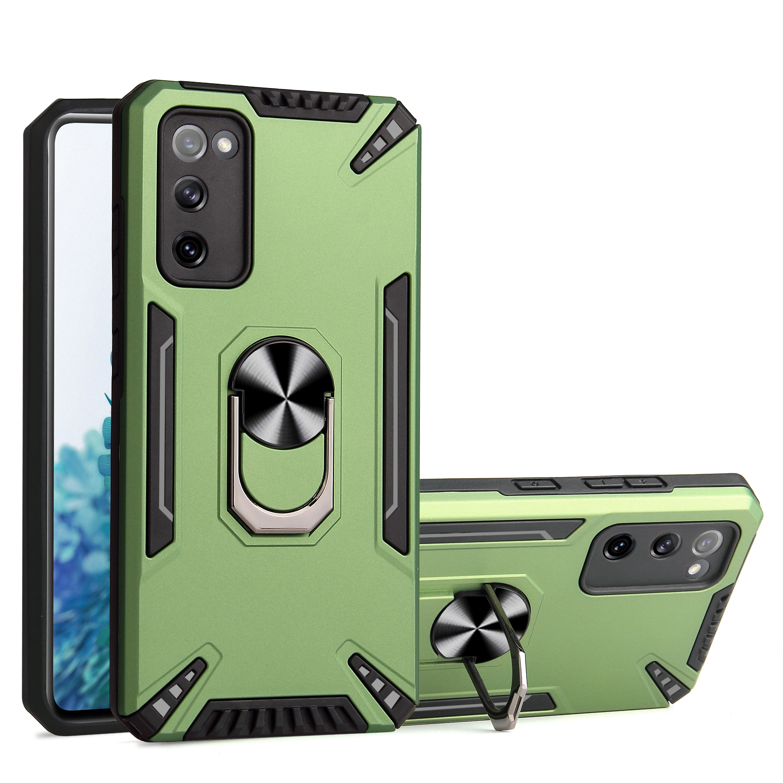 

Built-In Metal Sheet Kickstand Design Hybrid Phone Case Cover Shell for Samsung Galaxy S20 FE 2022/S20 FE 4G/S20 FE 5G/S20 Lite - Green, Galaxy S20 FE 2022