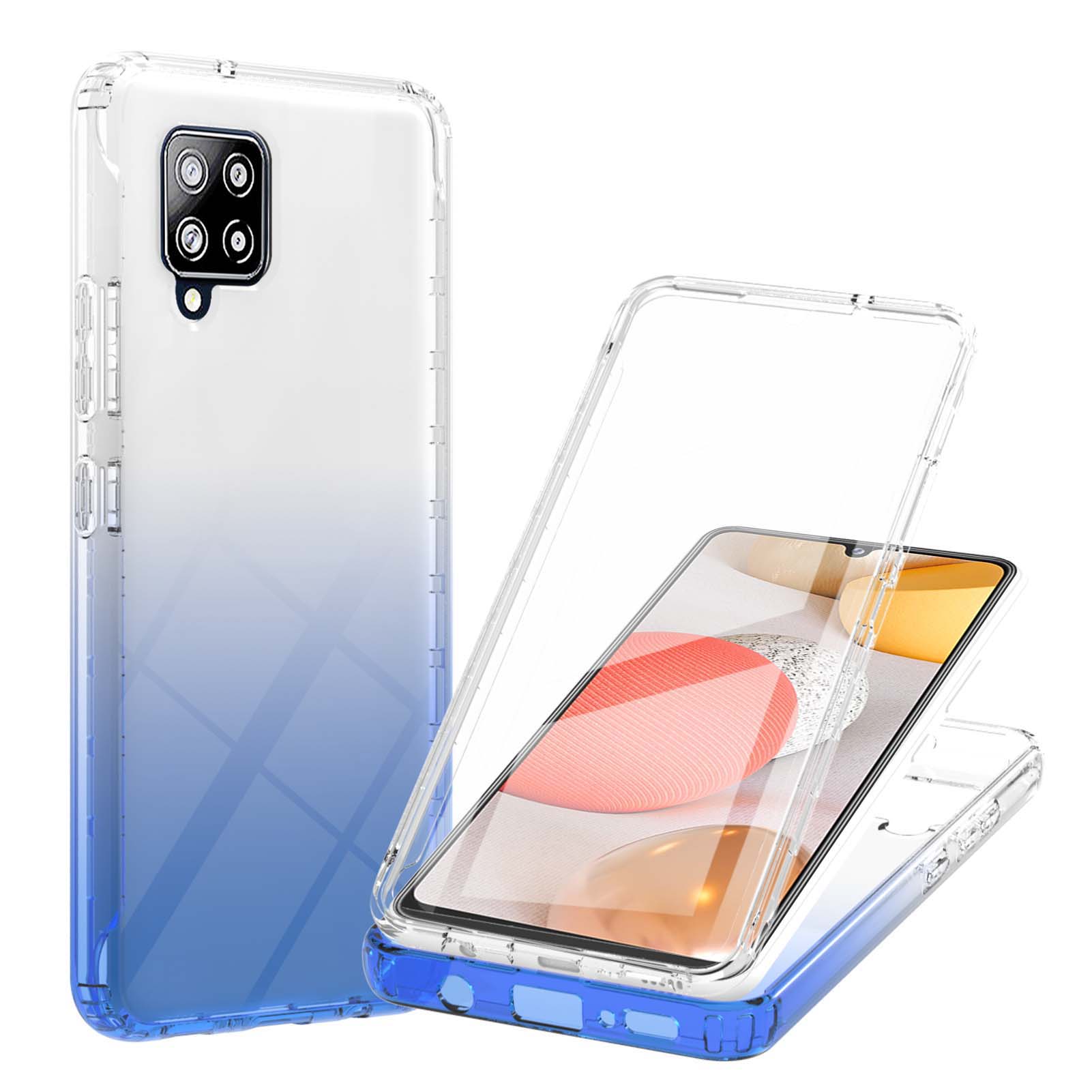 

Scratch-resistant LA1 Series Gradient Color TPU Cover + PC Frame + PET Film Phone Case Protector for Samsung Galaxy A42 5G - Blue, Galaxy A42 5G