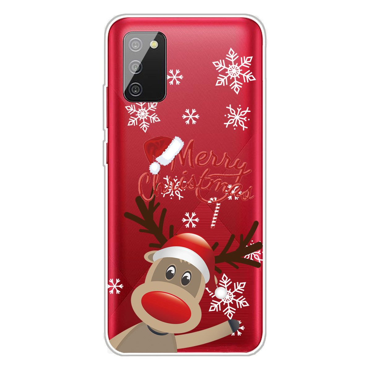 

IMD Christmas Pattern Printing Freely-Twisted Flexible TPU Phone Cover Case for Samsung Galaxy A03s (164.2 x 75.9 x 9.1mm) - Red Nose Elk, Galaxy A03s (164.2 x 75.9 x 9.1mm)