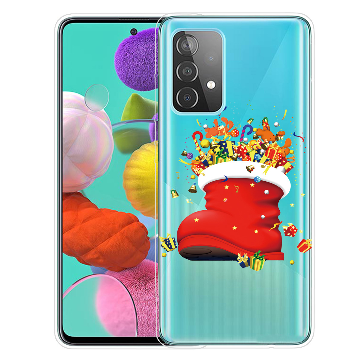 

Christmas Decor Pattern Printing Thin Soft IMD TPU Case for Samsung Galaxy A52 5G / 4G / A52s 5G - Christmas Stocking, Galaxy A52 5G