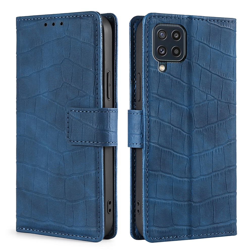 

Crocodile Texture Skin-touch Feeling Stand Wallet Leather Case Phone Cover Shell for Samsung Galaxy M32 (Global Version) - Blue, Galaxy M32 (Global Version) 4G
