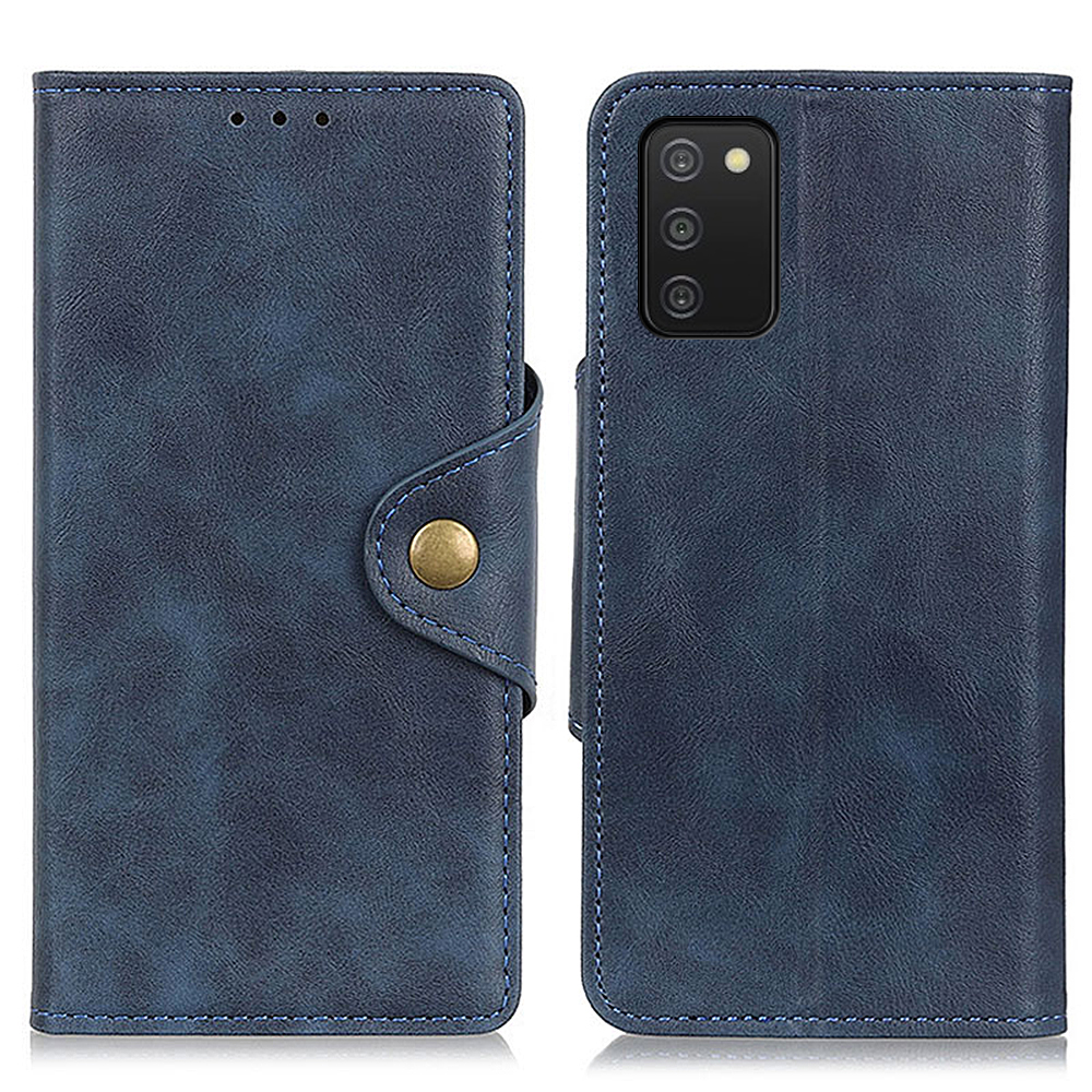 

Brass Buckle Magnetic Clasp PU Leather Wallet Stand Phone Case Protector for Samsung Galaxy A03s (164.2 x 75.9 x 9.1mm) - Blue, Galaxy A03s (164.2 x 75.9 x 9.1mm)