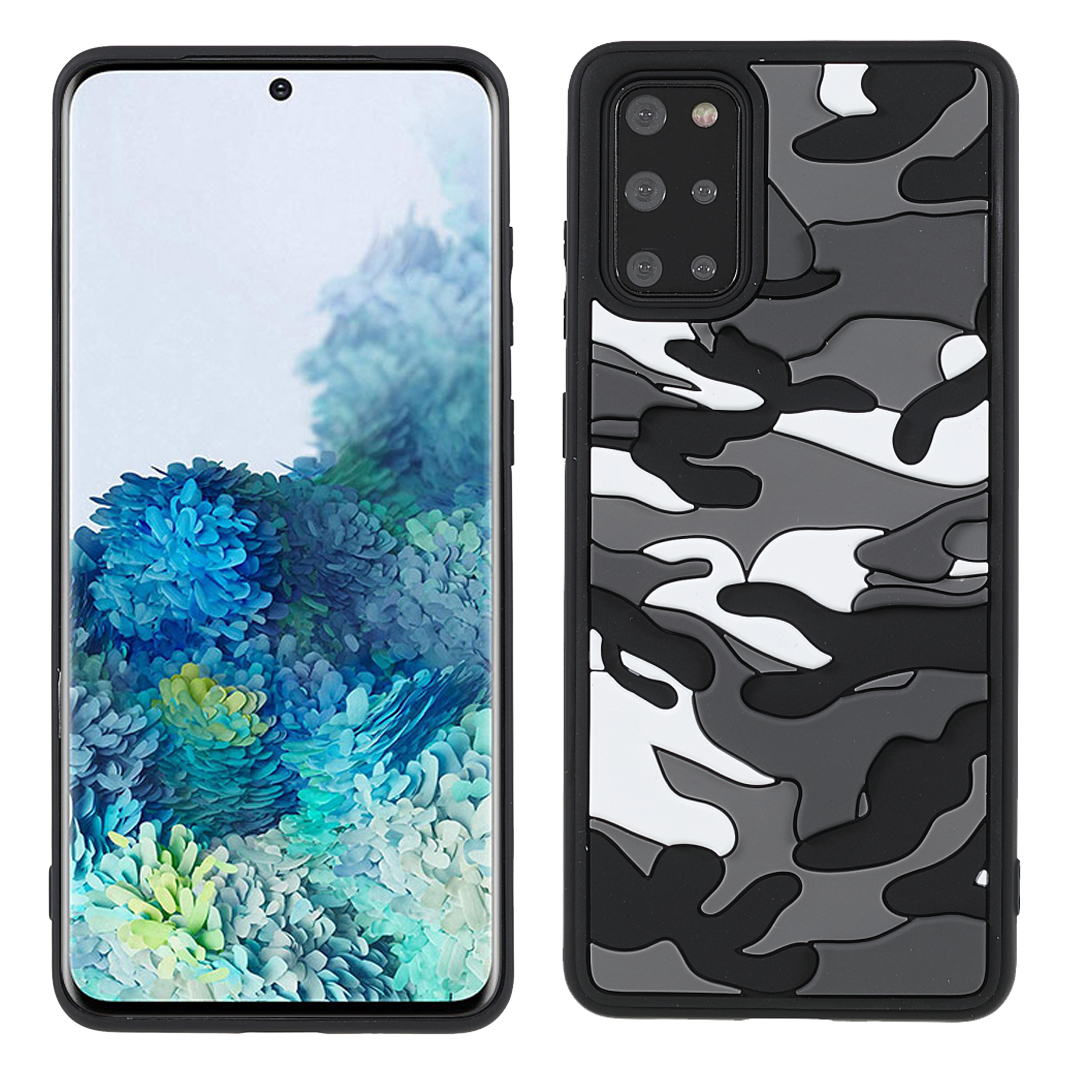 

Camouflage Cloud Pattern Rugged Surface Silicone + TPU Hybrid Case Phone Shell Cover for Samsung Galaxy S20 Plus 4G/5G - Camouflage Grey, Galaxy S20 Plus 4G