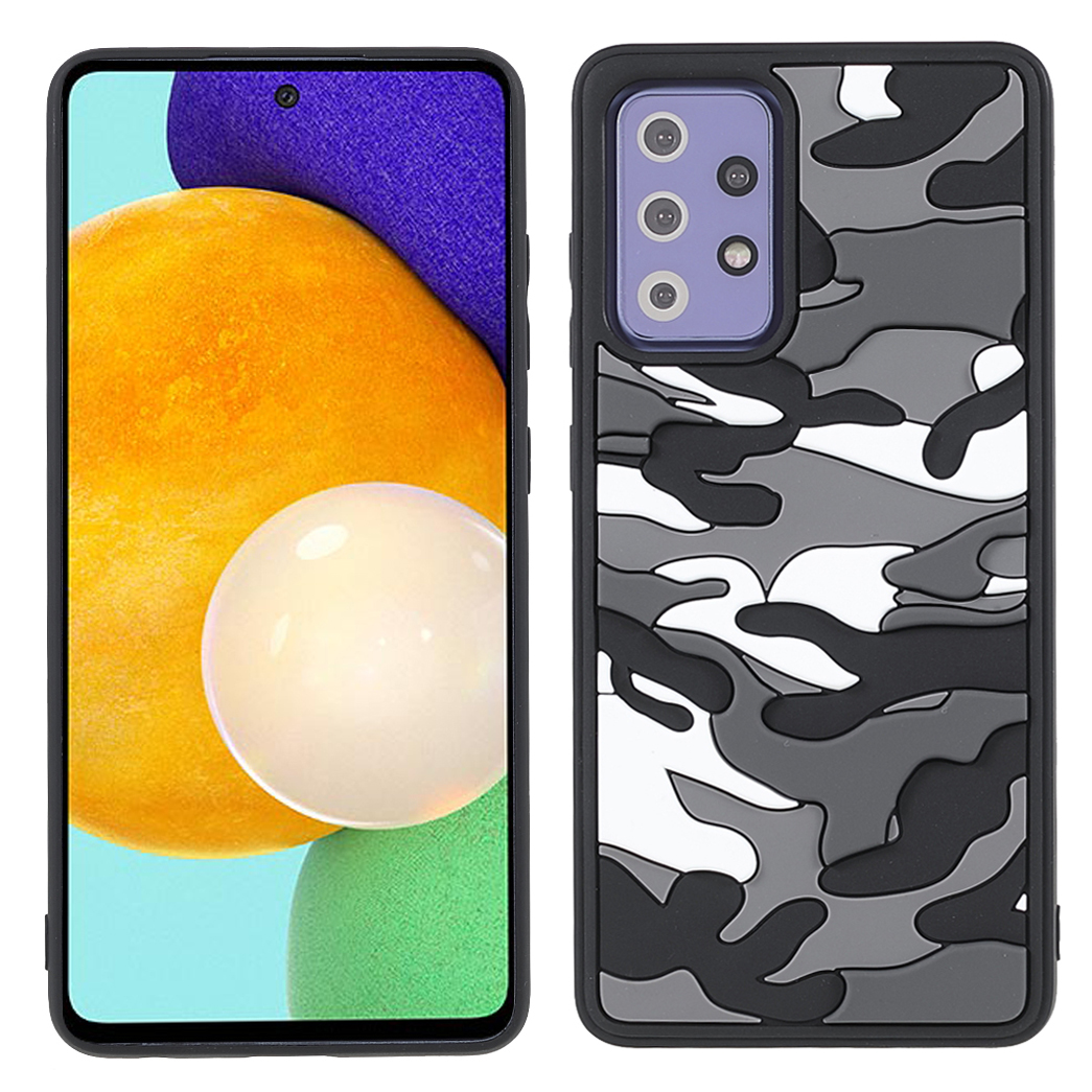 

Soft Phone Shell Стильный Прочный Камуфляжный Узор Против Осени ТПУ Корпус Телефона TPU Для Samsung Galaxy A72 4G / 5G - Серый, Galaxy A72 5G