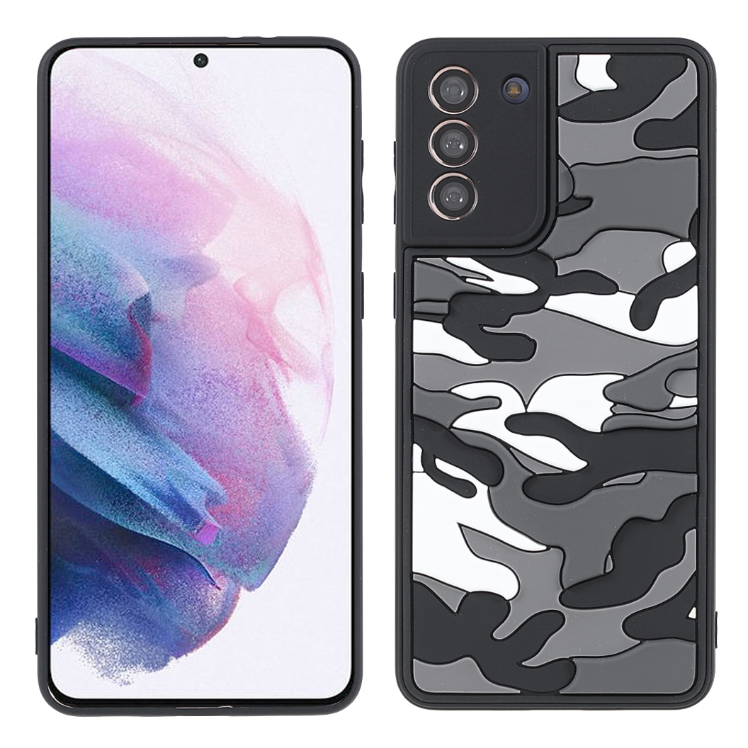 

Shockpereper Phone Shell Roud Camouflage Pattern Anti-fall TPU Cope Cope Cover Для Samsung Galaxy S21 Плюс 5G - Серый, Galaxy S21+ 5G