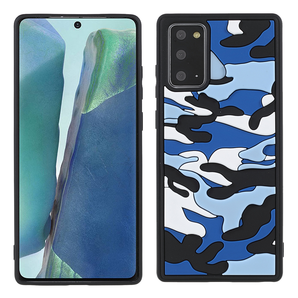 

Shockproof Phone Case Stylish Rugged Camouflage Pattern Anti-fall TPU Phone Cover Case for Samsung Galaxy Note20 4G/5G - Blue, Galaxy Note20 5G