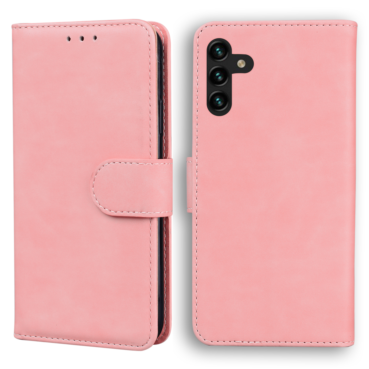 

Сплошной Цвет Полнозащитный Кожаный Телефон Защитная Оболочка Для Samsung Galaxy A13 5G - Розовый, Galaxy A13 5G