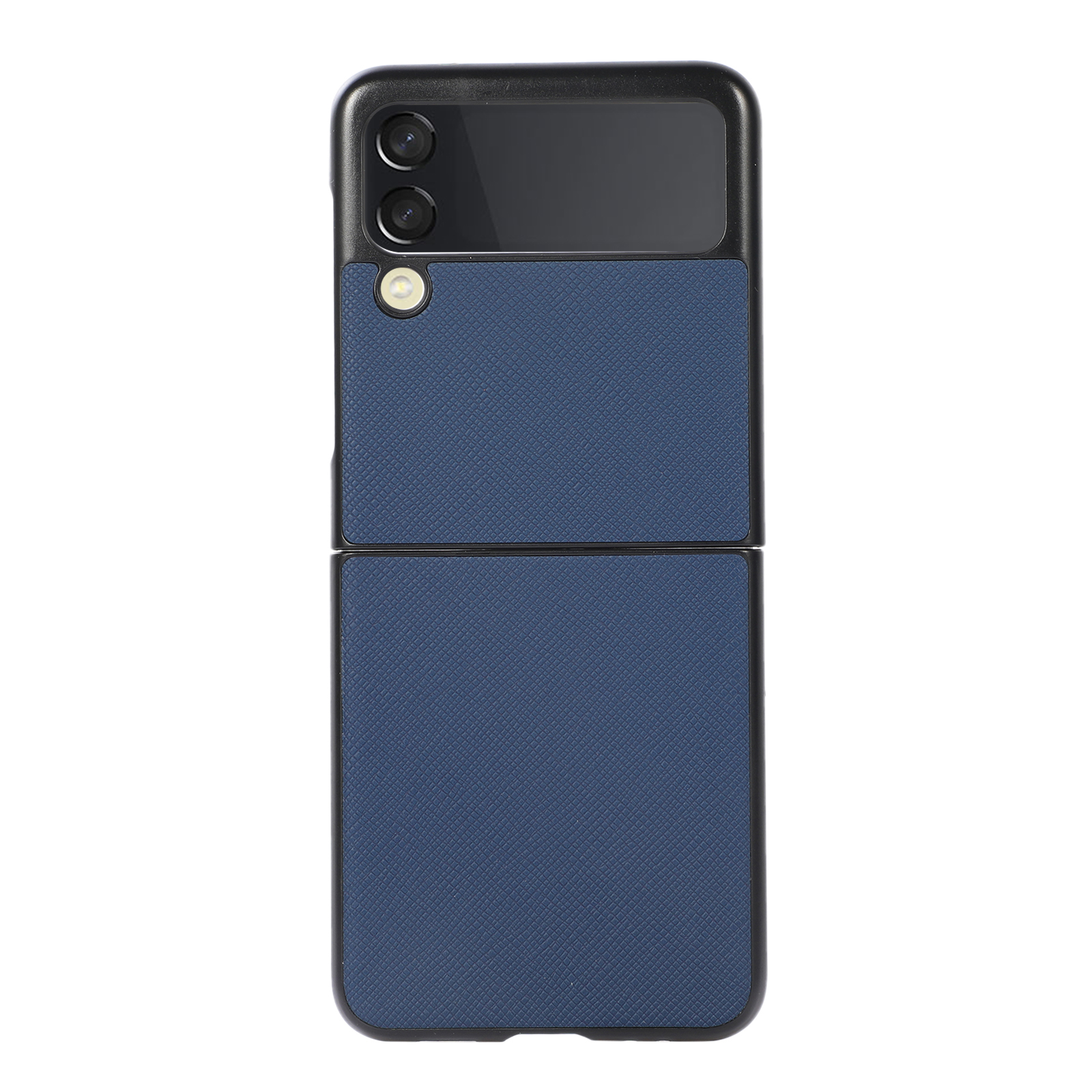 

Cross Texture PU Кожаное Покрытие PC Телефон Защитный Чехол Для Samsung Galaxy Z Flip3 5G - Синий, Galaxy Z Flip3 5G