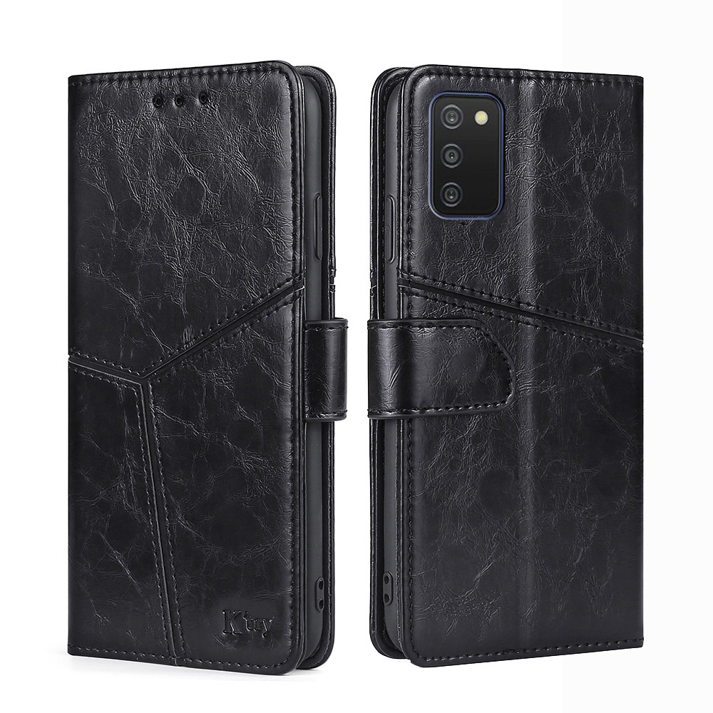 

Shockproof Anti-fall Splicing Geometric Pattern Leather Protection Case Wallet for Samsung Galaxy A03s (164.2 x 75.9 x 9.1mm) - Black, Galaxy A03s (164.2 x 75.9 x 9.1mm)