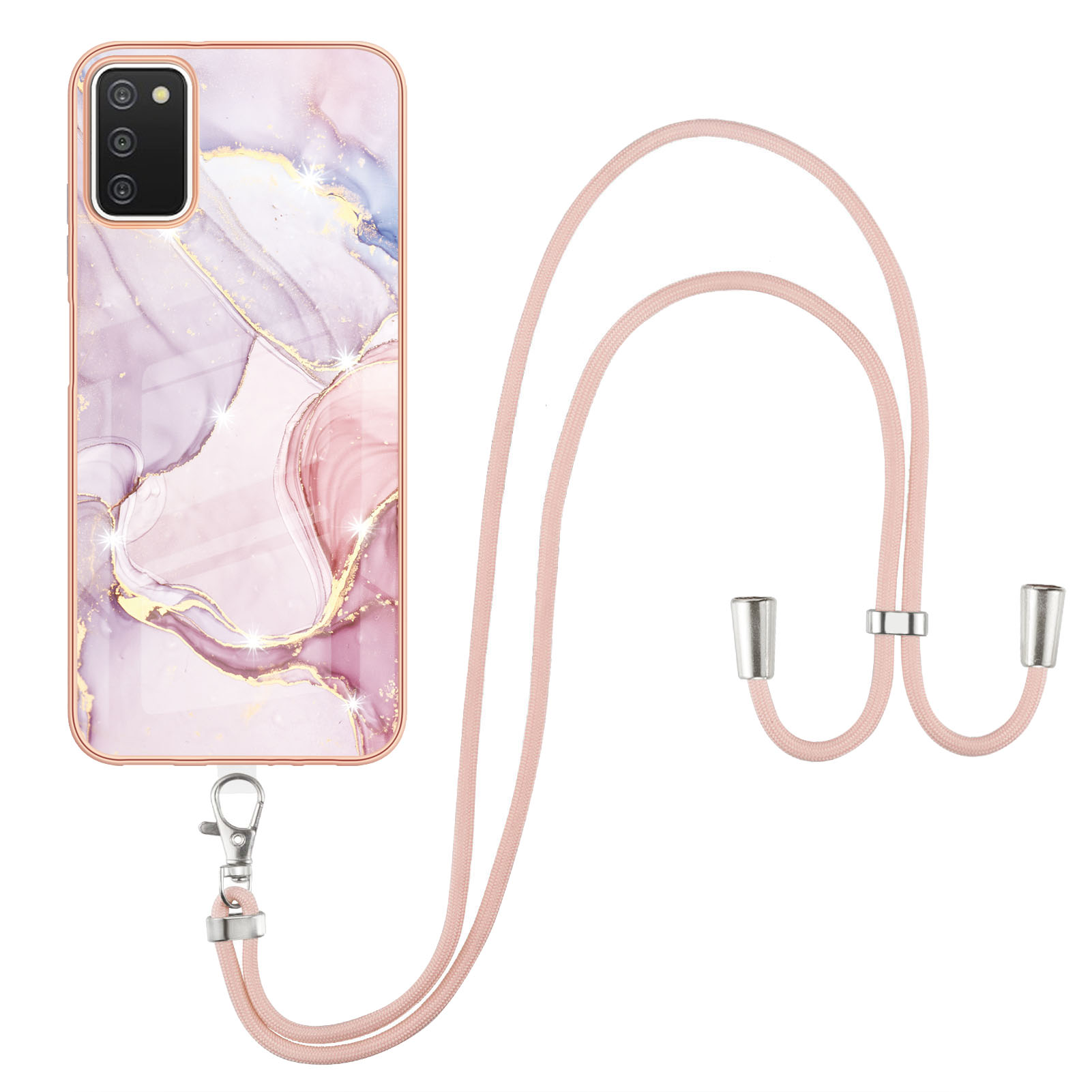 

Electroplating Frame Flexible TPU Phone Cover Case with IML IMD Marble Pattern and Adjustable Lanyard for Samsung Galaxy A03s (166.5 x 75.98 x 9.14mm) - Rose Gold 005, Samsung Galaxy A03s (166.5 x 75.98 x 9.14mm)