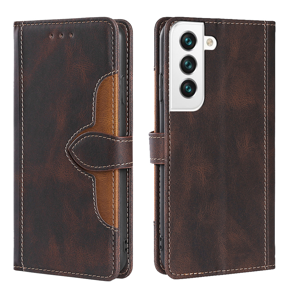 

Anti-Collision Splicing Design PU Leather + Inner TPU Phone Cover Case for Samsung Galaxy S22 5G - Brown, Galaxy S22 5G