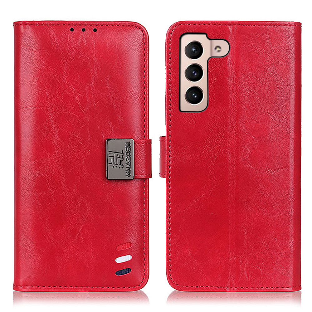 

Wallet Stand Design All-Inclusive PU Leather Case Protective Cover for Samsung Galaxy S22 5G - Red, Galaxy S22 5G