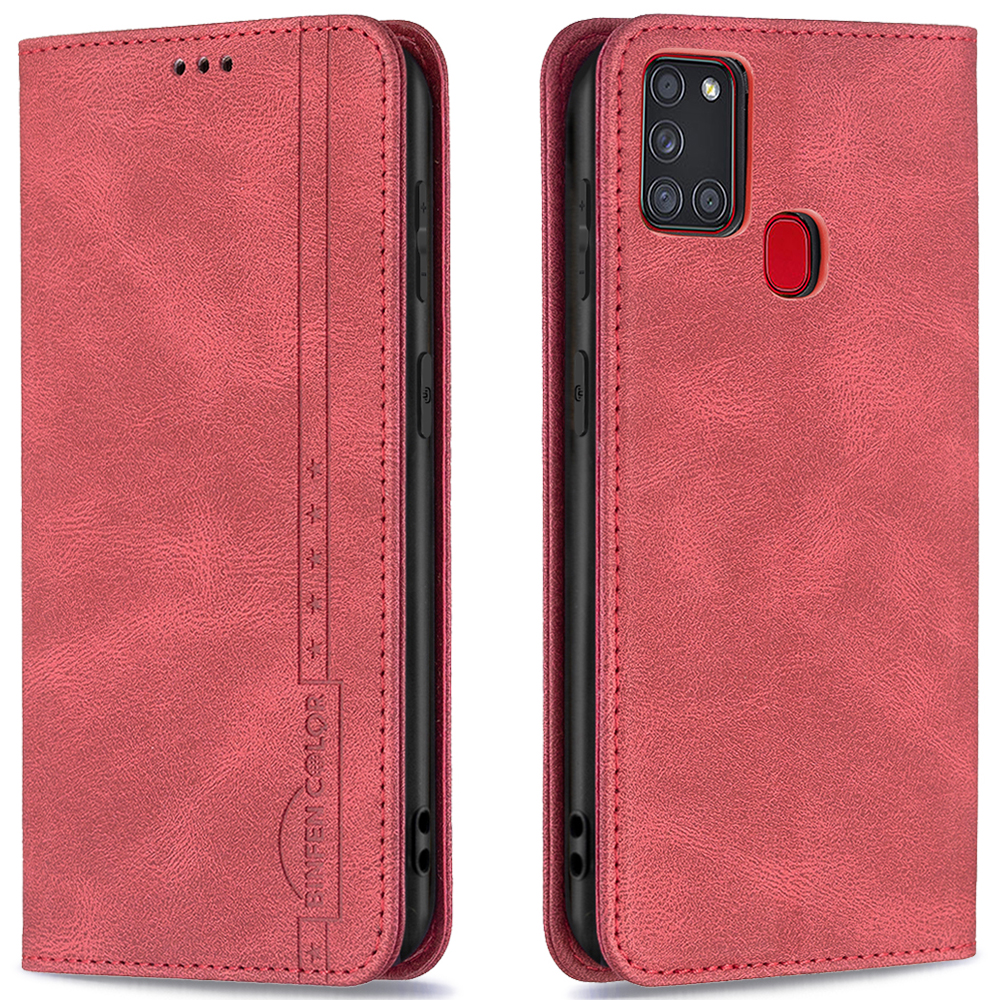 

Binfen Color BF08 RFID Блокировка Фолио Flip PU - Красный, Galaxy A21s
