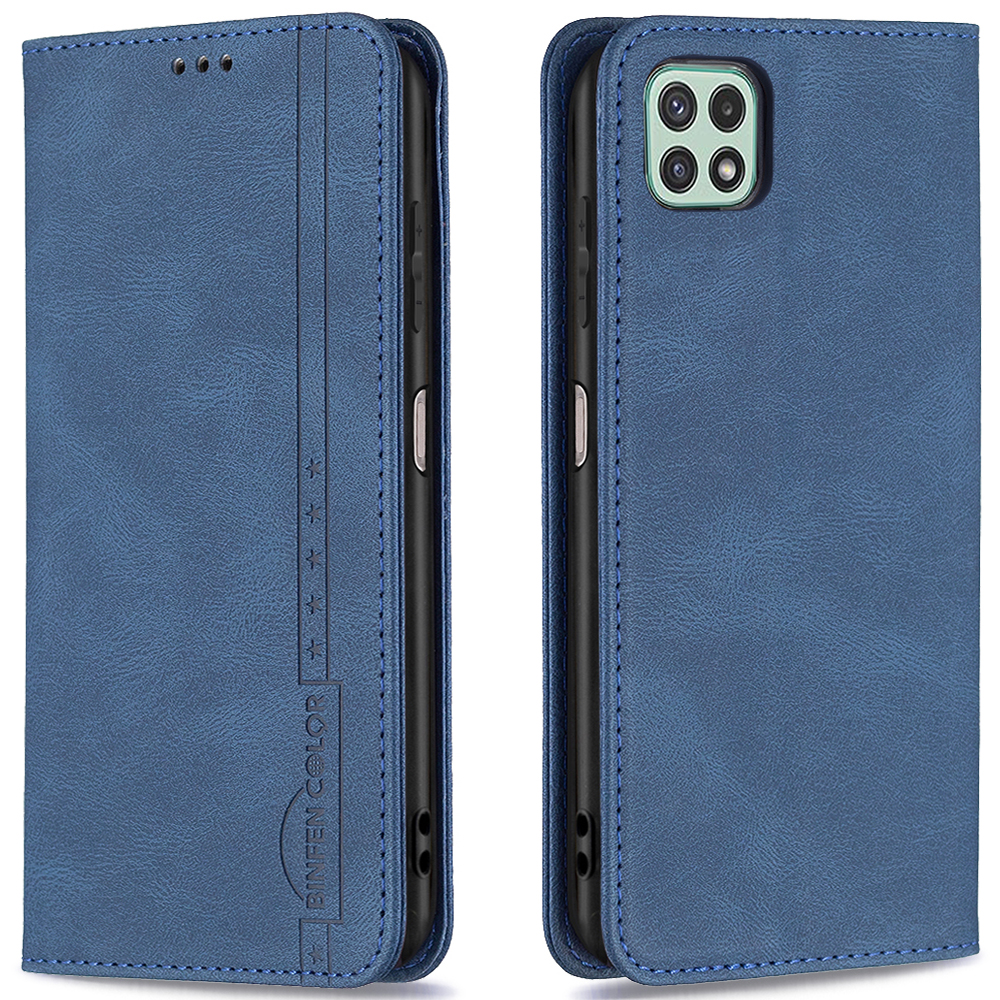 

Binfen Color Calue Cheely Phone Cash Case Stand Scratch RFID -дизайн Блокировки Для Samsung Galaxy A22 5G (версия Ес) - Синий, Galaxy A22 5G (EU Version)