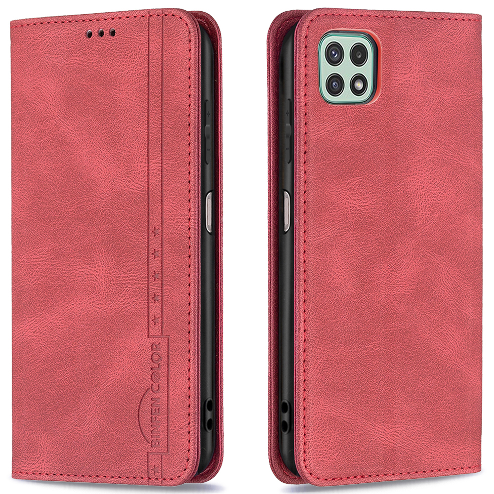 

Binfen Color Calue Cheely Phone Cash Case Stand Scratch RFID -дизайн Блокировки Для Samsung Galaxy A22 5G (версия Ес) - Красный, Galaxy A22 5G (EU Version)