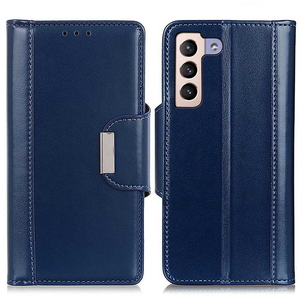 

Dual-Sided Magnetic Clasp Anti-Shock Anti-Scratch Wallet Stand Design PU Leather Protective Case Cover for Samsung Galaxy S22+ 5G - Blue, Galaxy S22+ 5G