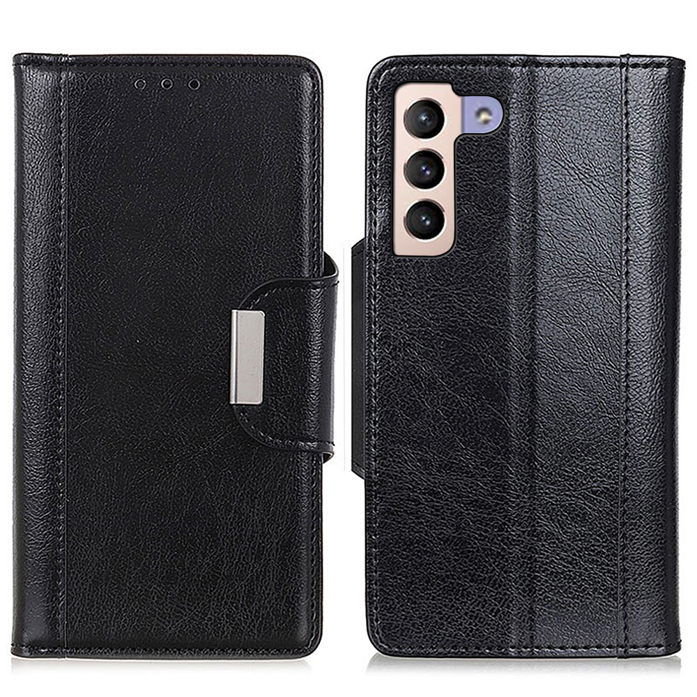 

Anti-Scratch Stylish PU Leather Wallet Stand Design All-Round Protection Phone Case Shell for Samsung Galaxy S22+ 5G - Black, Galaxy S22+ 5G