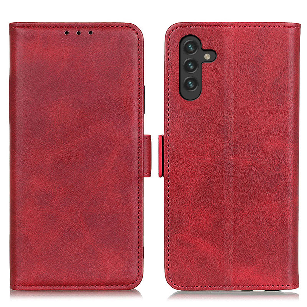 

Кожаный Кожаный Кожаный Корпус Soft TPU Shock -resean Magnetic Coverce Flip Cover Для Samsung Galaxy A13 5G - Красный, Galaxy A13 5G