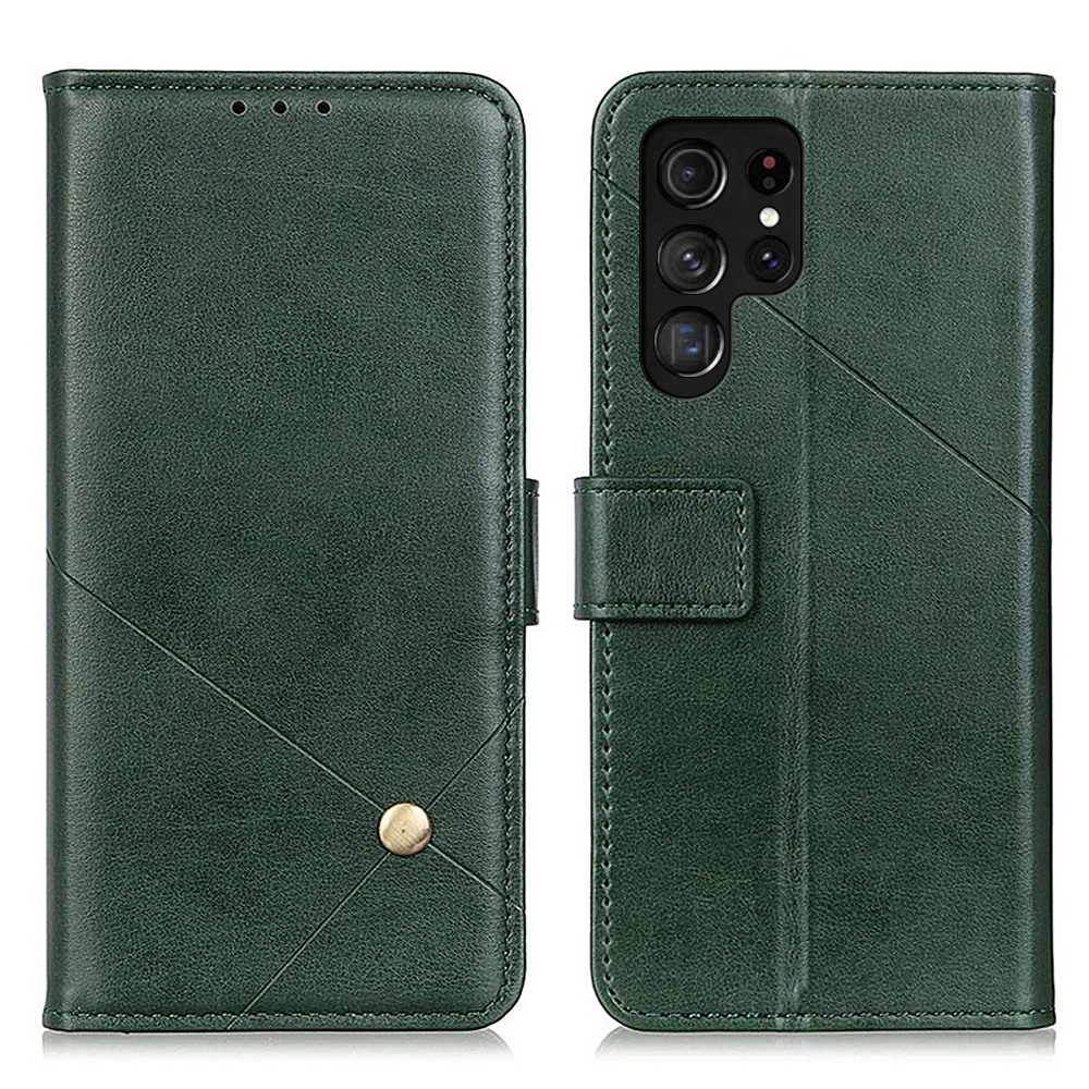 

Magnetic Buckle PU Leather Stand Wallet Protective Phone Case for Samsung Galaxy S22 Ultra 5G - Green, Galaxy S22 Ultra 5G