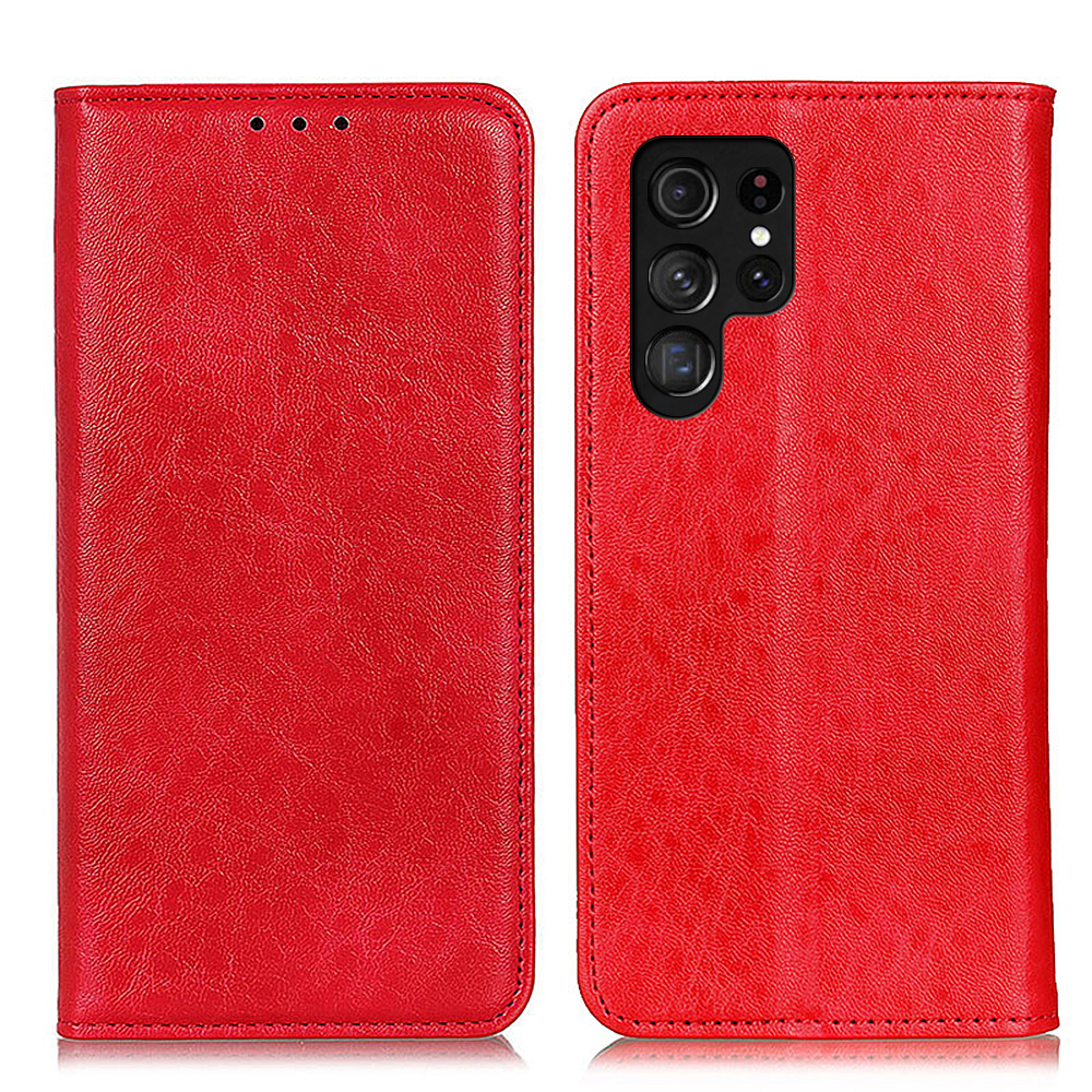 

Crazy Horse Texture Auto-absorbed Leather Phone Case for Samsung Galaxy S22 Ultra 5G - Red, Galaxy S22 Ultra 5G