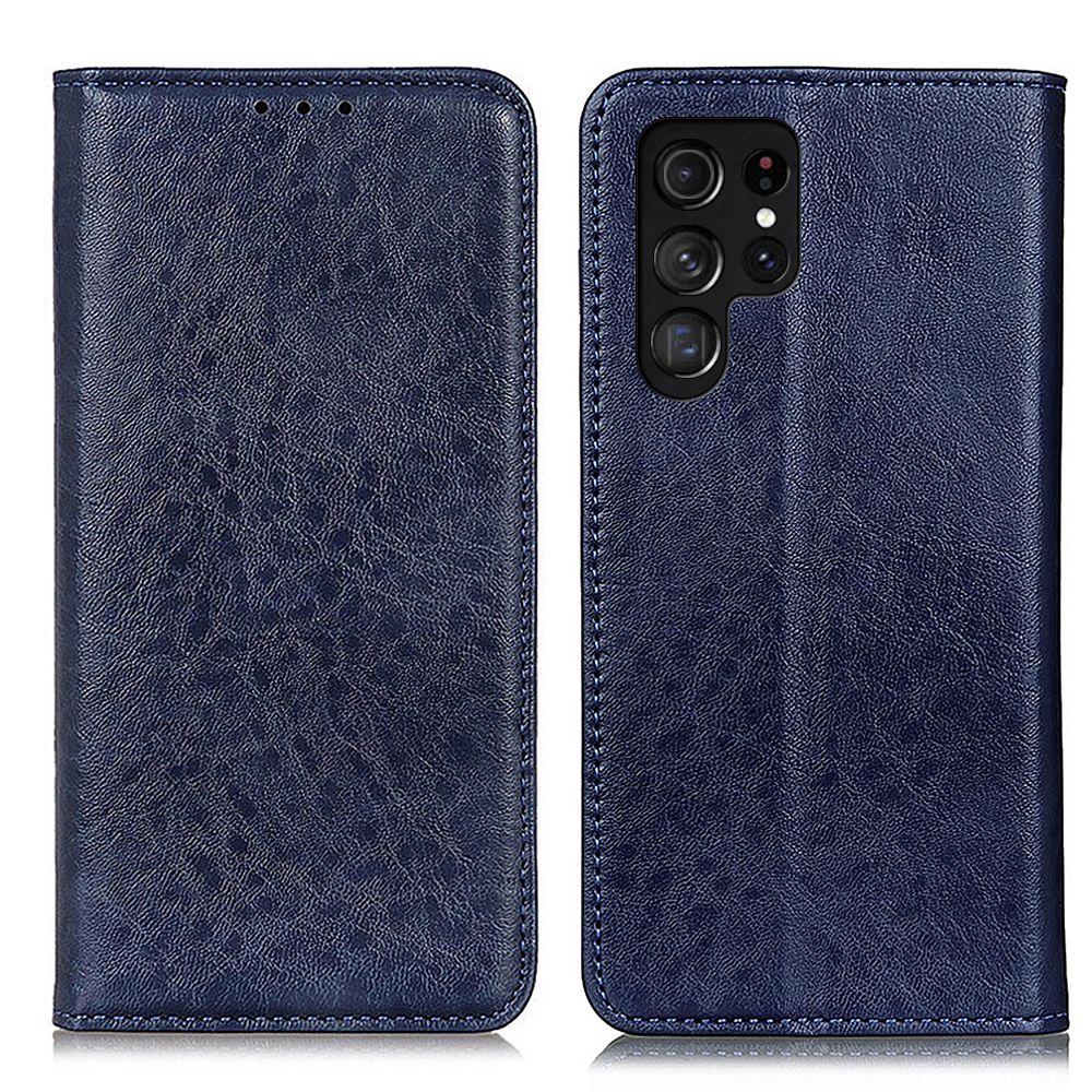 

Crazy Horse Texture Автоарсированная Кожаная Телефон Для Samsung Galaxy S22 Ultra 5G - Синий, Galaxy S22 Ultra 5G
