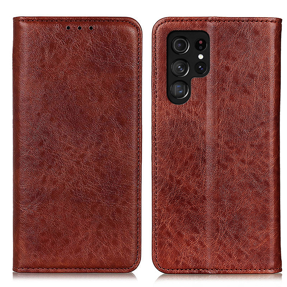 

Crazy Horse Texture Auto-absorbed Leather Phone Case for Samsung Galaxy S22 Ultra 5G - Brown, Galaxy S22 Ultra 5G