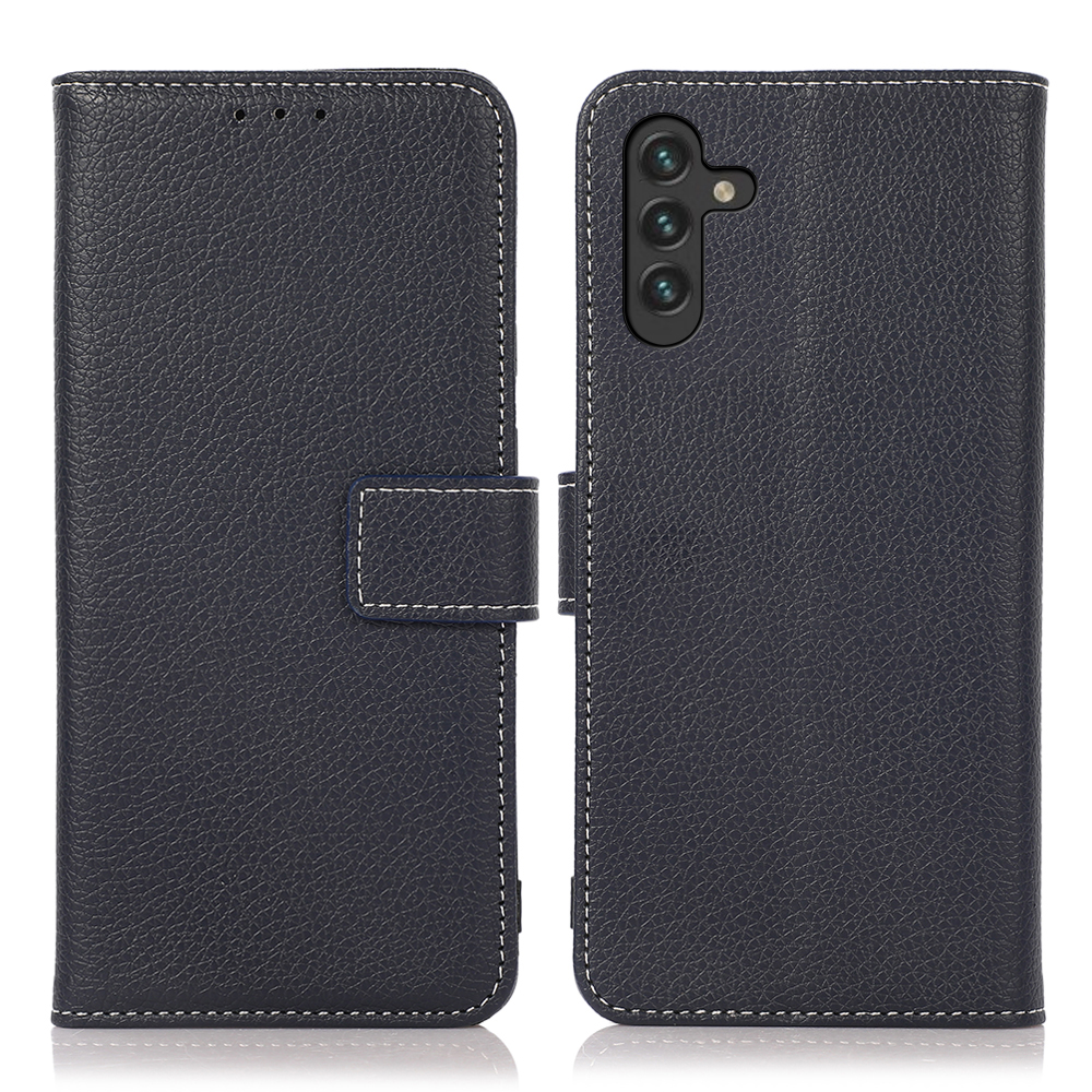 

Litchi Texture Magnetic Clasp Stand Phone Cover Leather Case with Wallet Design for Samsung Galaxy A13 5G - Blue, Galaxy A13 5G