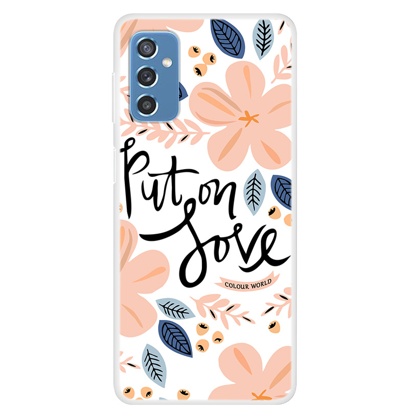

Pattern Printing Design Shockproof Protective Soft TPU Back Phone Cover for Samsung Galaxy M52 5G - Love of Flowers, Samsung Galaxy M52 5G