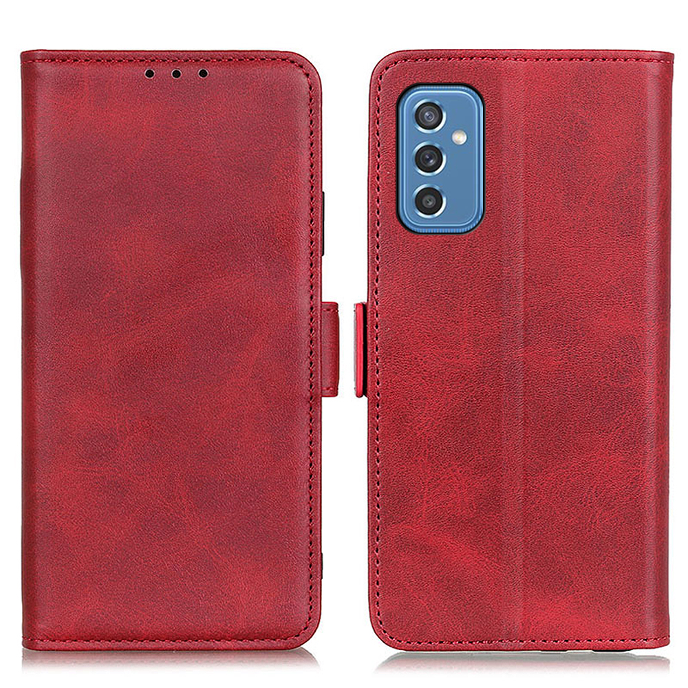 

Shockproof Flip Cover Magnetic Closure Leather Wallet Stand Case for Samsung Galaxy M52 5G - Red, Samsung Galaxy M52 5G