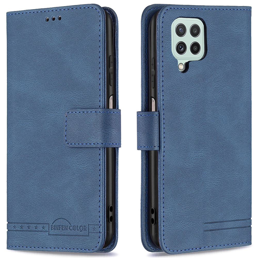 

Binfen Color BF09 Магнитная Закрытие RFID Blocking Covere Cover Phone Phole с Функцией Подставки Для Samsung Galaxy A22 4G (версия Eu) - Синий, Galaxy A22 4G (EU Version)