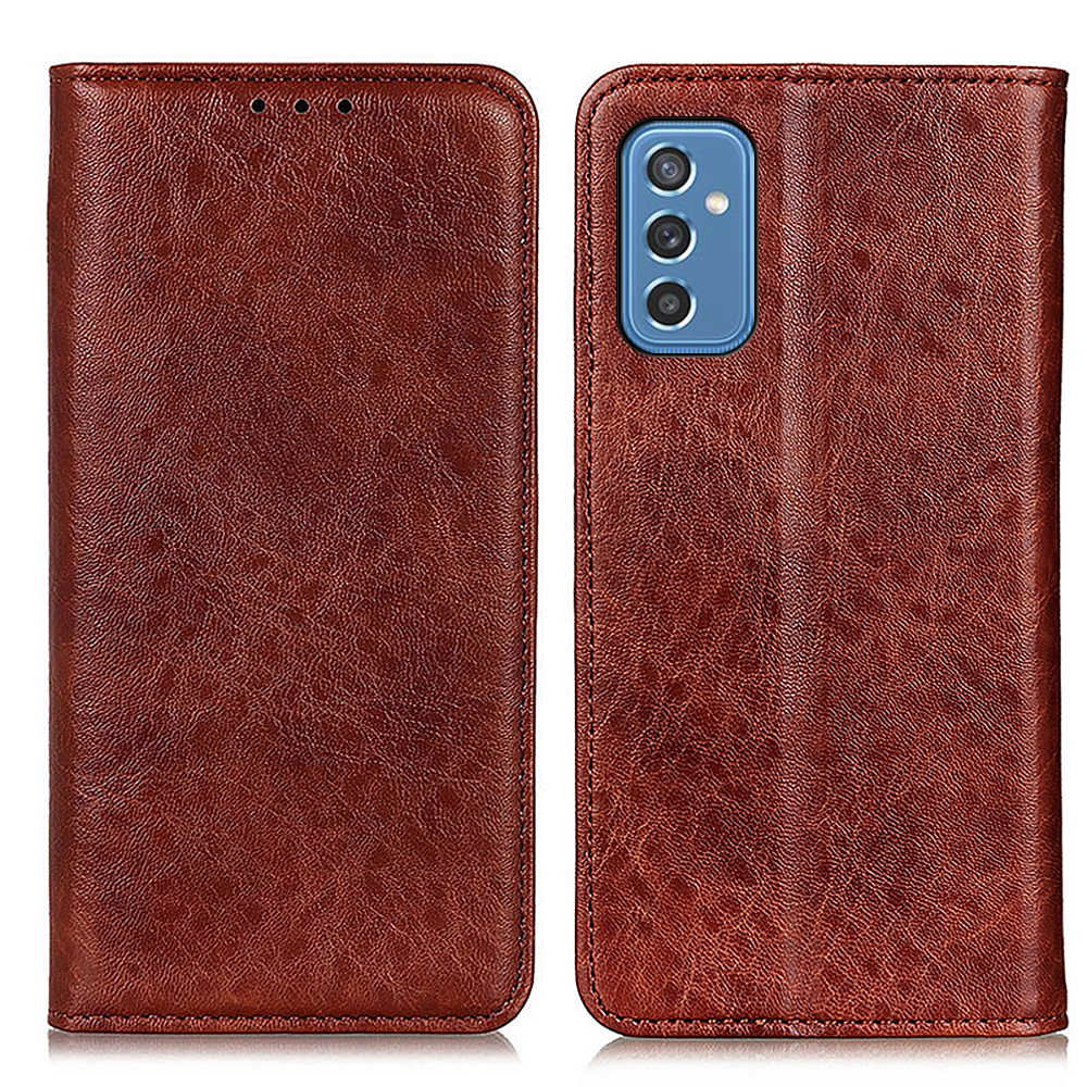 

Crazy Horse Texture Auto Закрытие Подставки Для Кожаная Обложка Телефона с Кошельком Для Samsung Galaxy M52 5G - Коричневый, Samsung Galaxy M52 5G