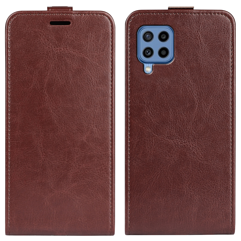 

Vertical Flip Crazy Horse Texture Full Protection Magnetic Closure Leather Phone Case with Card Slot for Samsung Galaxy M22 - Brown, Samsung Galaxy M22