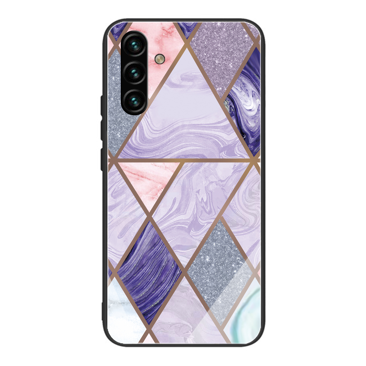 

Well-protected Durable Marble Pattern Tempered Glass + TPU Hybrid Phone Case Shell for Samsung Galaxy A13 5G - Style T, Galaxy A13 5G