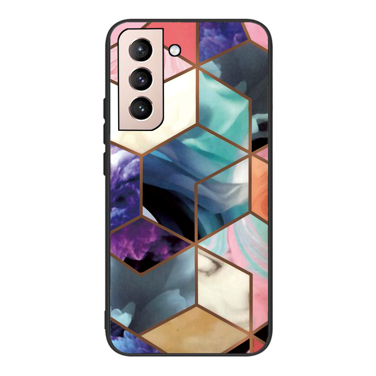 

Marble Pattern Stylish Scratch-resistant Tempered Glass + TPU Hybrid Phone Cover Shell for Samsung Galaxy S22+ 5G - Style F, Galaxy S22+ 5G