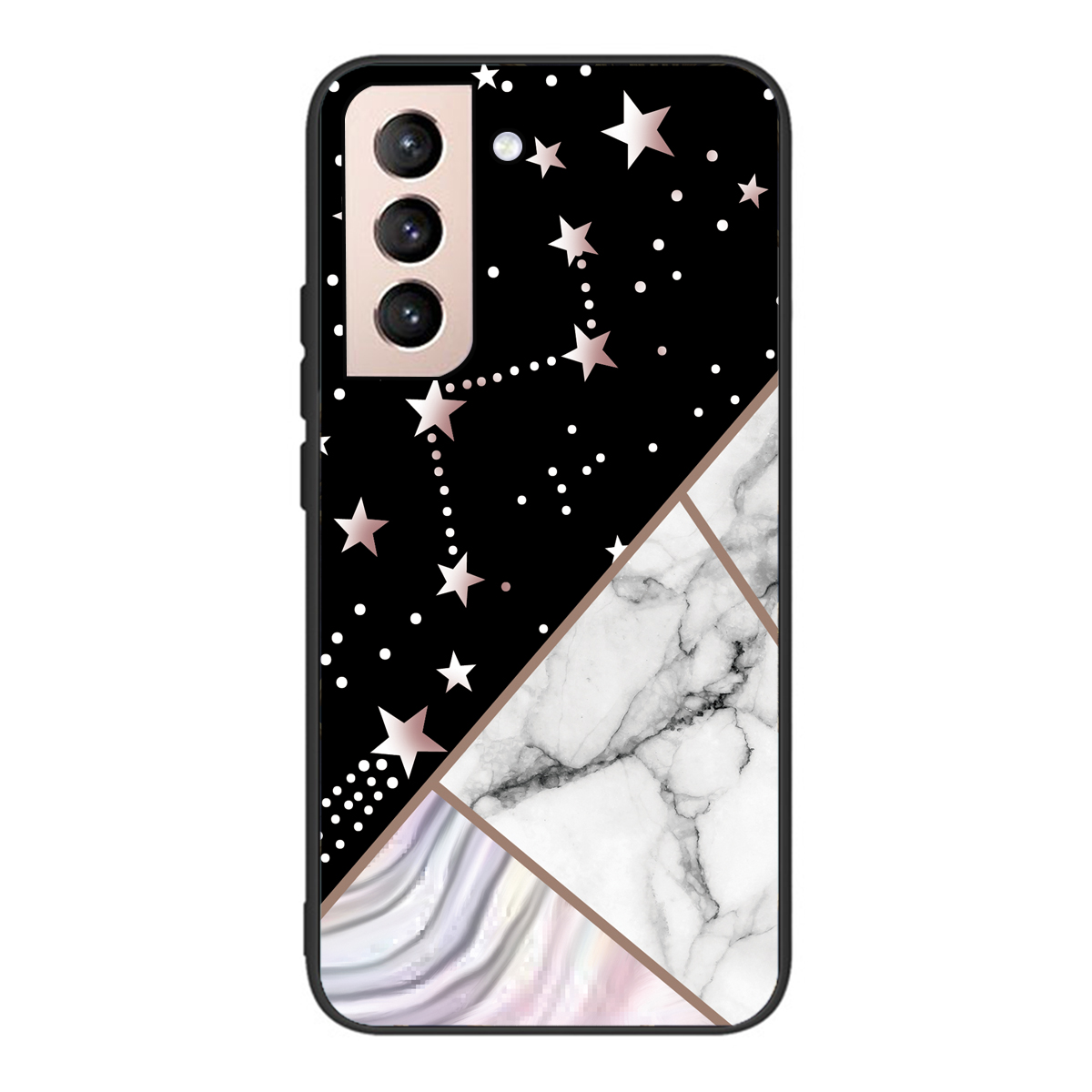 

Marble Pattern Stylish Scratch-resistant Tempered Glass + TPU Hybrid Phone Cover Shell for Samsung Galaxy S22+ 5G - Style H, Galaxy S22+ 5G
