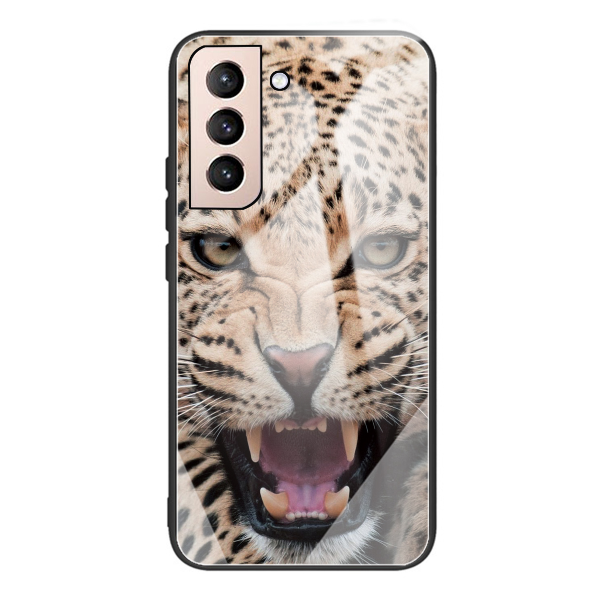 

Tempered Glass + Soft TPU Phone Case Wear-Resistant Shockproof Pattern Printing Phone Protective Cover for Samsung Galaxy S22+ 5G - Leopard, Galaxy S22+ 5G