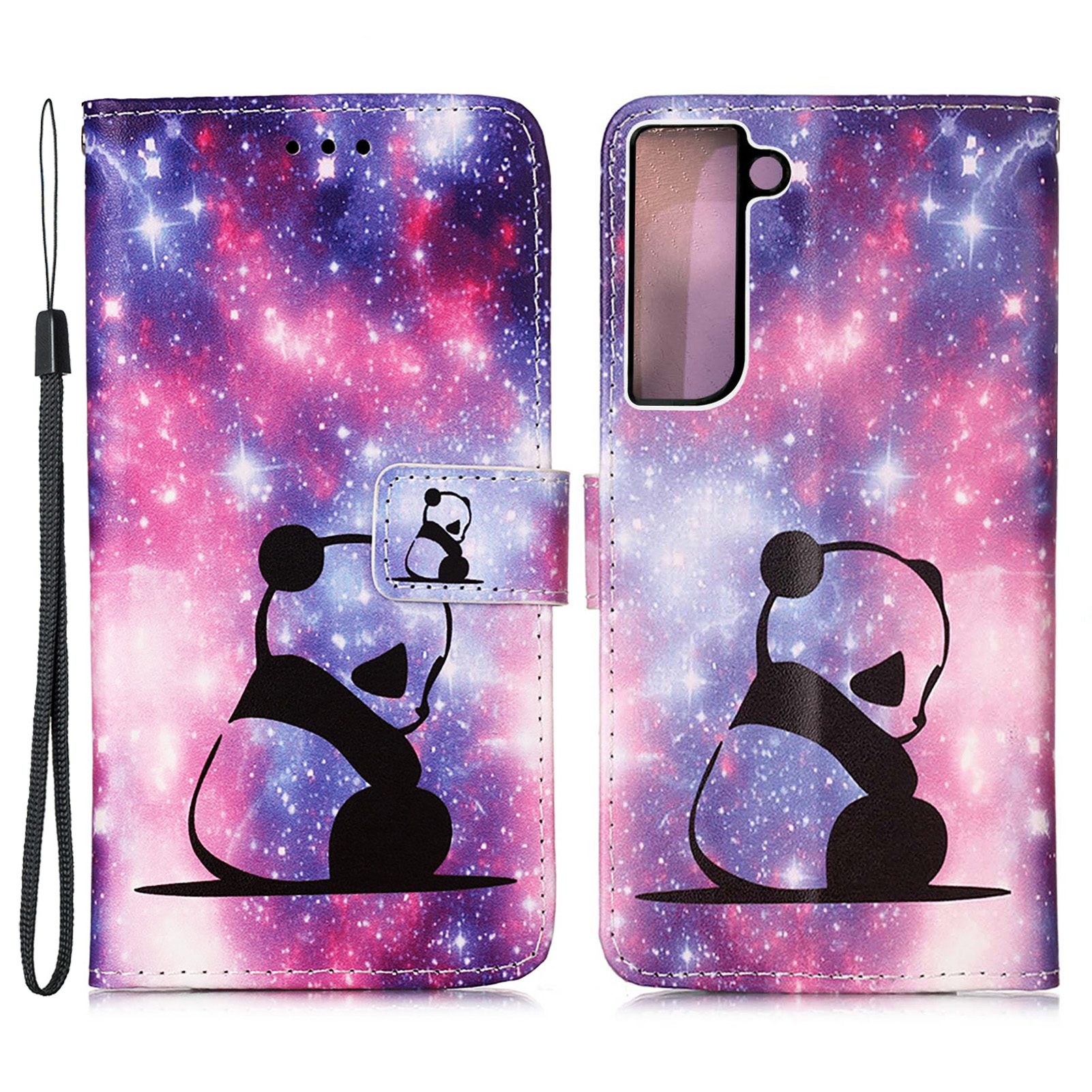 

Stand Feature Pattern Printing PU Leather Wallet Magnetic Flip Protective Cover with Wrist Strap for Samsung Galaxy S22+ 5G - Baby Panda, Galaxy S22+ 5G