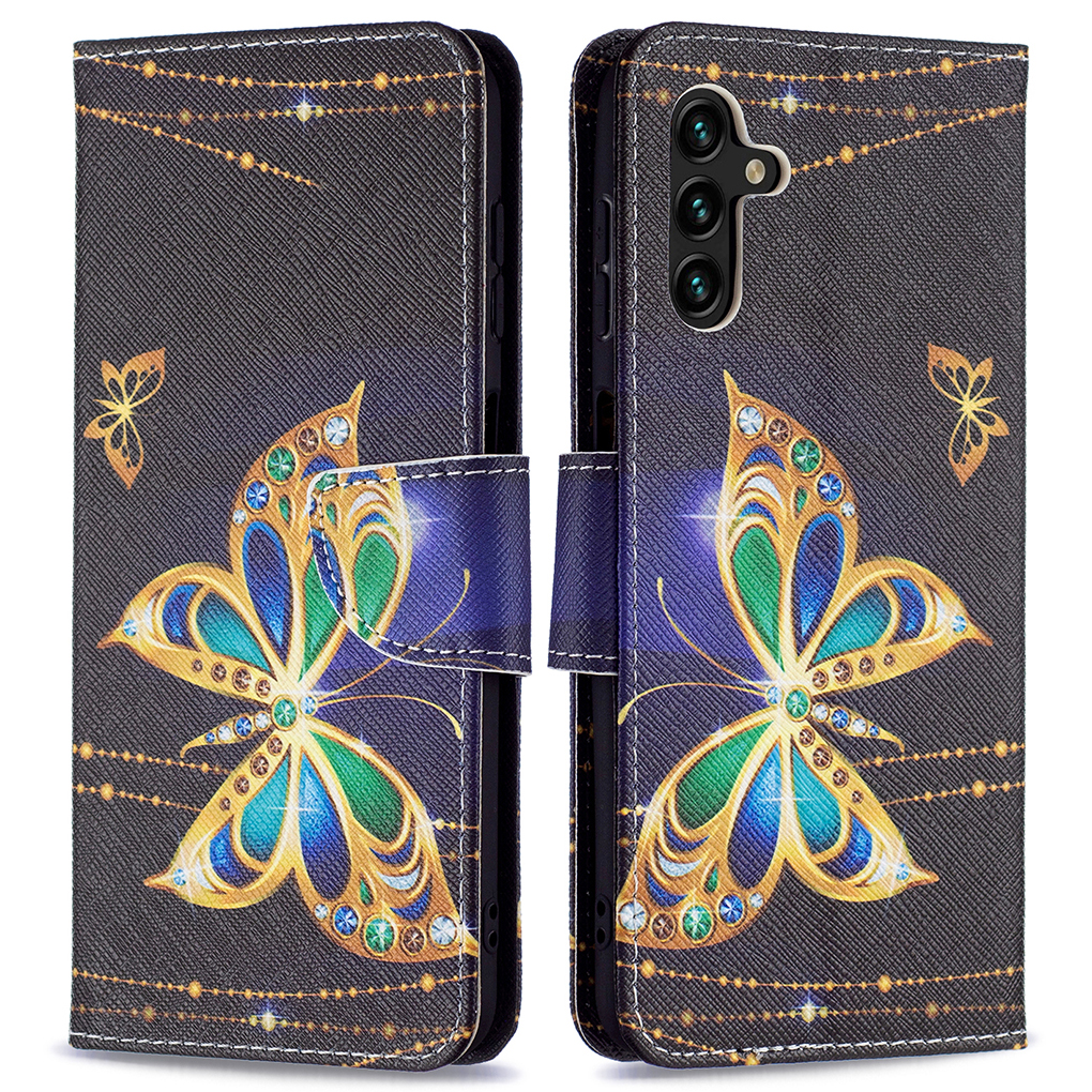 

Pattern Printing Folio Flip Shock Absorption Leather Stand Wallet Phone Case for Samsung Galaxy A13 5G / A04s 4G (164.7 x 76.7 x 9.1 mm) - Jewelry Butterfly, Galaxy A13 5G