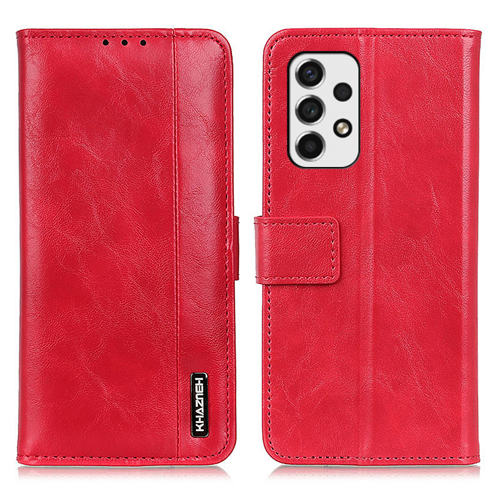

KHAZNEH PU Leather Magnetic Wallet Stand Case with TPU Interior Protective Flip Cover for Samsung Galaxy A53 5G - Red, Other Samsung Models