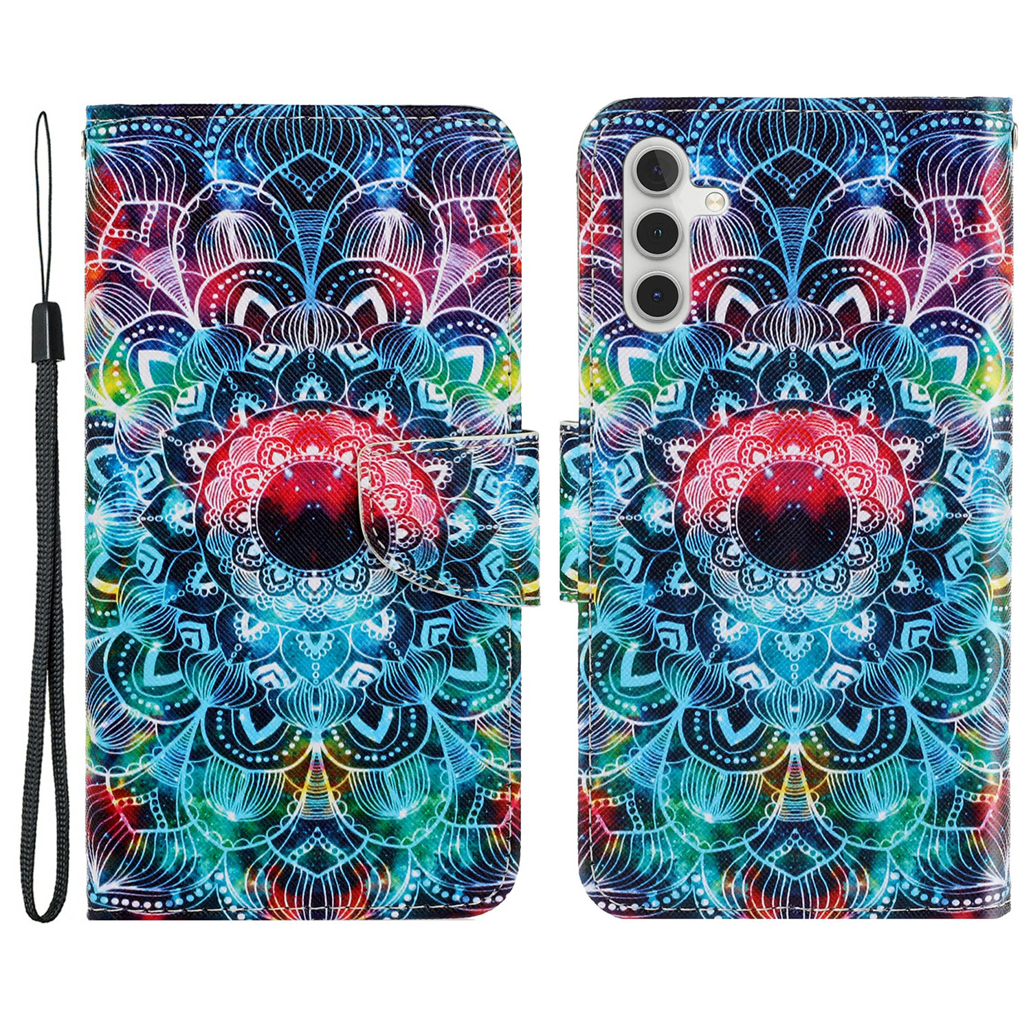 

Pattern Printing Design Cross Texture PU Leather Case Stand Magnetic Closure Flip Wallet Cover with Strap for Samsung Galaxy A13 5G - Mandala Flower, Galaxy A13 5G