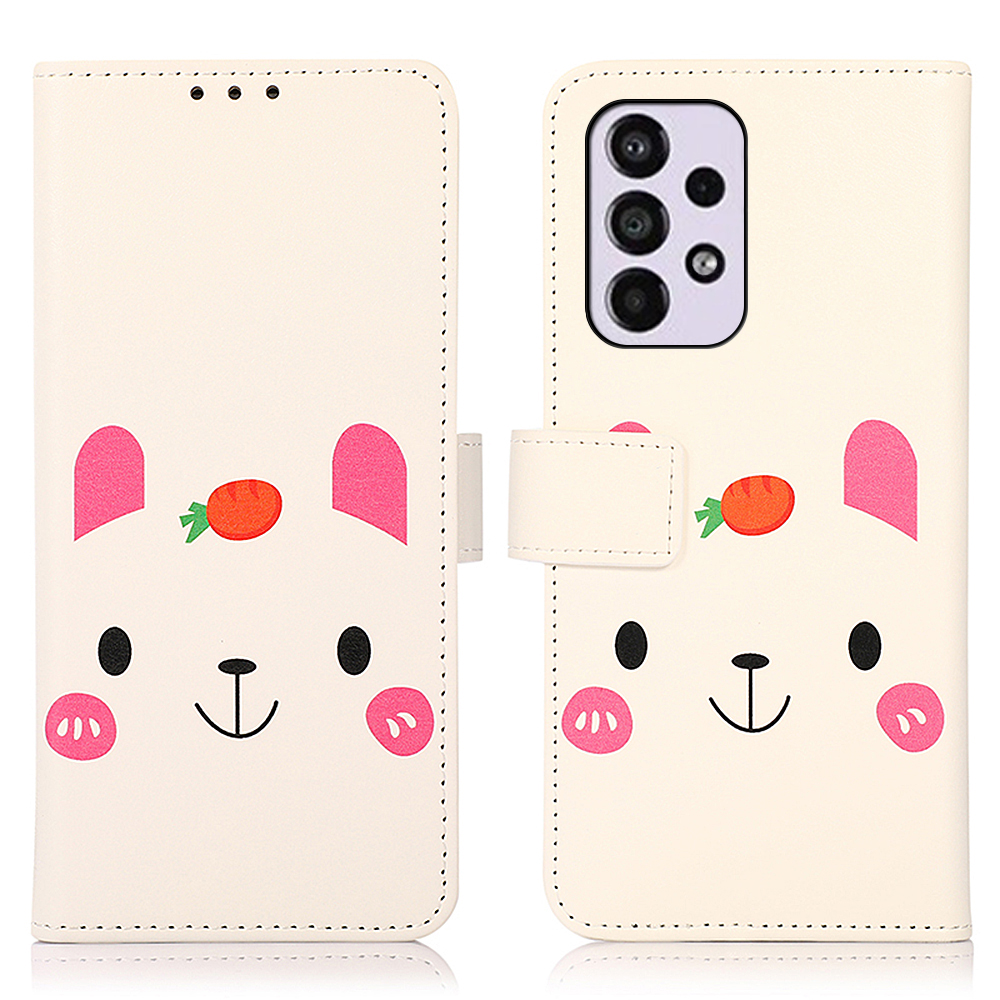 

Pattern Printing PU Leather Wallet Phone Case Stand Flip Full Body Shockproof Protective Cover for Samsung Galaxy A33 5G - Cute Rabbit, Other Samsung Models
