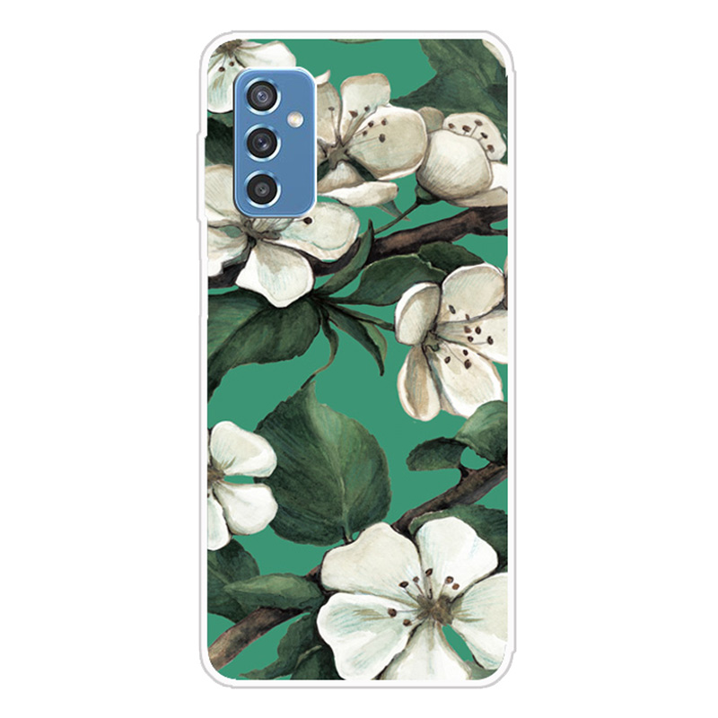 

Flexible TPU Shockproof Anti-Scratch Cover Pattern Printing Protective Phone Case for Samsung Galaxy M52 5G - White Flowers, Samsung Galaxy M52 5G