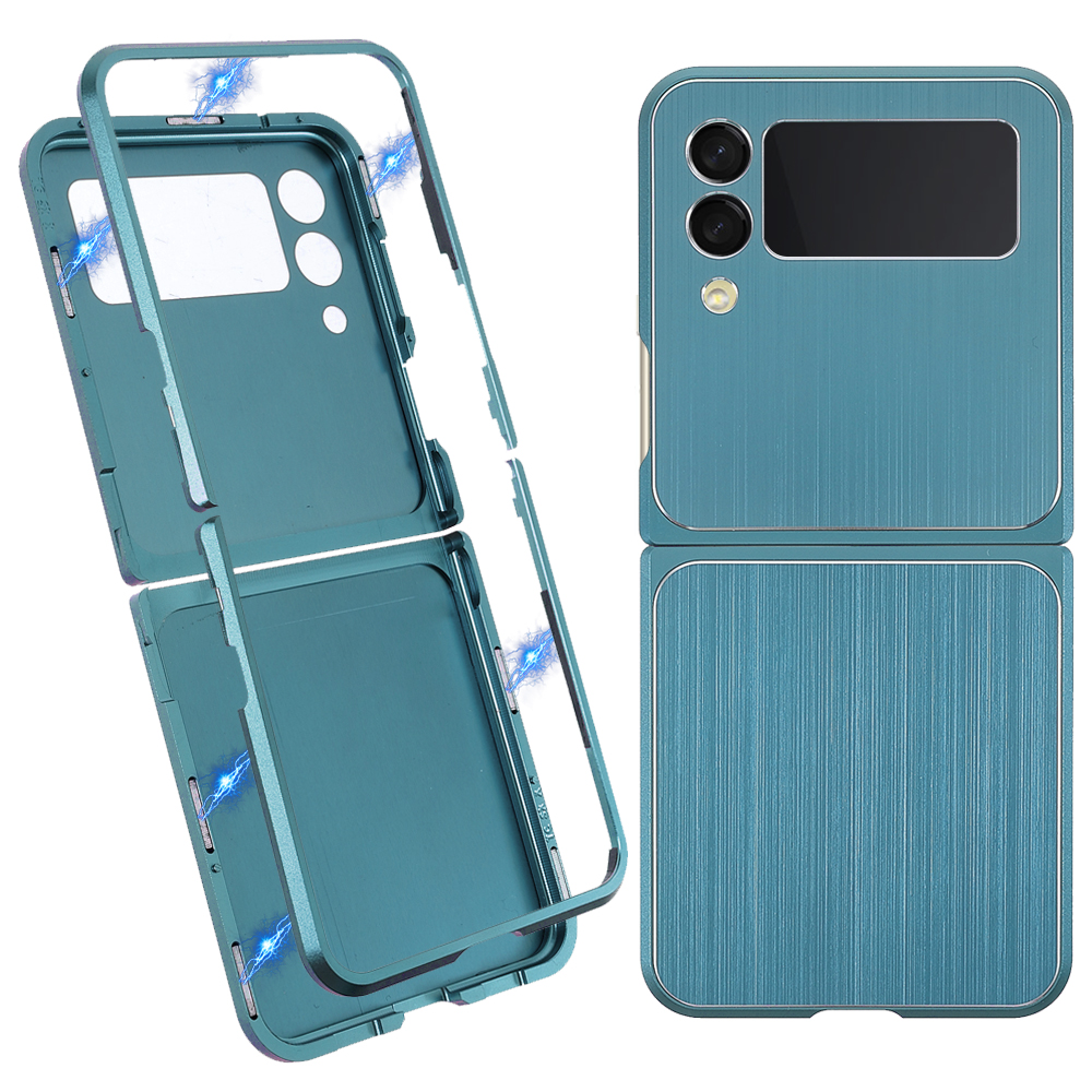 

Metal Phone Back Case + Frame with Lock Magnetic Split Type Cover for Samsung Galaxy Z Flip3 5G - Blue, Samsung Galaxy Z Flip3 5G