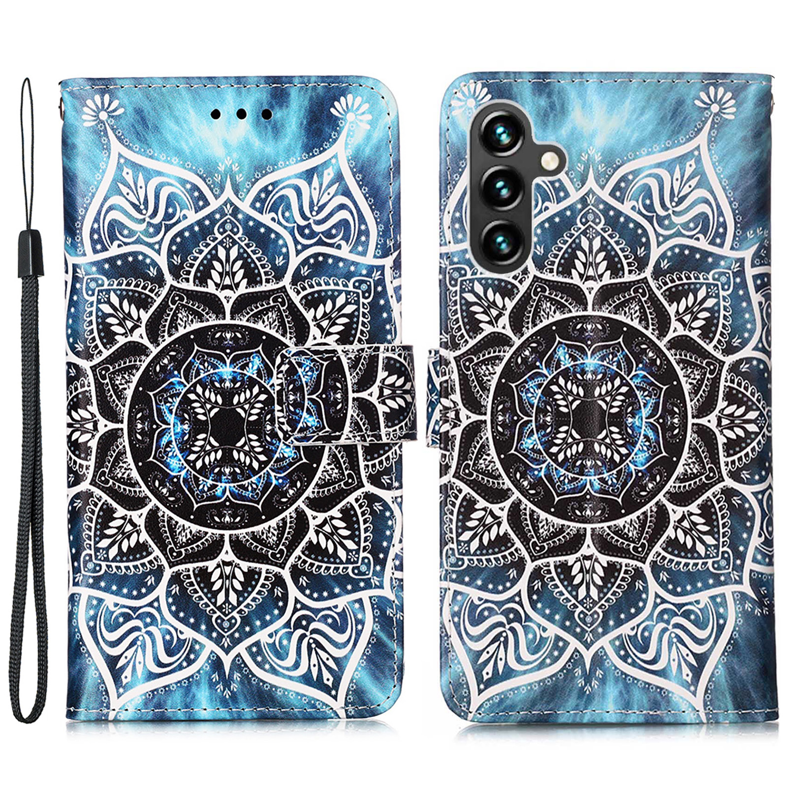 

Folio Flip Pattern Photing Складная Стенд PU Кожаный Чехол Чехол Чехол С Уолком Для Samsung Galaxy A13 5G - Цветок Мандалы, Galaxy A13 5G